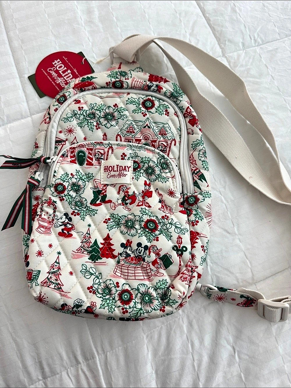 Vera Bradley x Disney Hallmark Holiday Ever After Lorman Sling Backpack Holiday - Picture 2 of 7